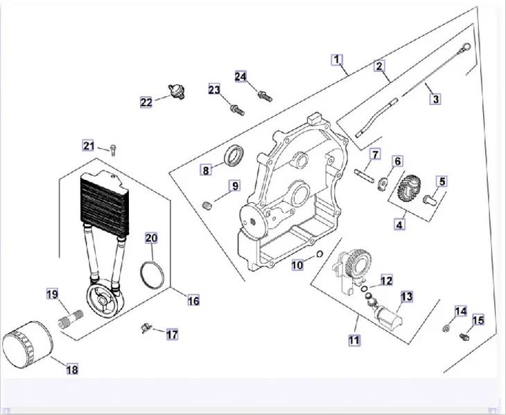Система смазки  двигателя Kohler CH 740-3201